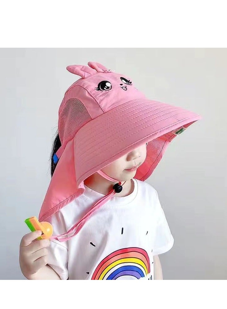GUDOO قبعة دلو للأطفال بحماية من أشعة الشمس UPF50+ وقبعة واقية من الشمس وقبعات شاطئ كبيرة الحواف مع شبكة وحزام ذقن قابل للتعديل وقبعة صياد للأولاد والبنات من سن 3 إلى 10 سنوات - Image 1