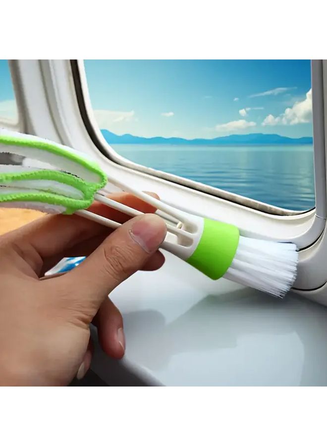 Green Car Vent Cleaning Brush with Detachable Washable Bristles for Dust Removal - Image 4