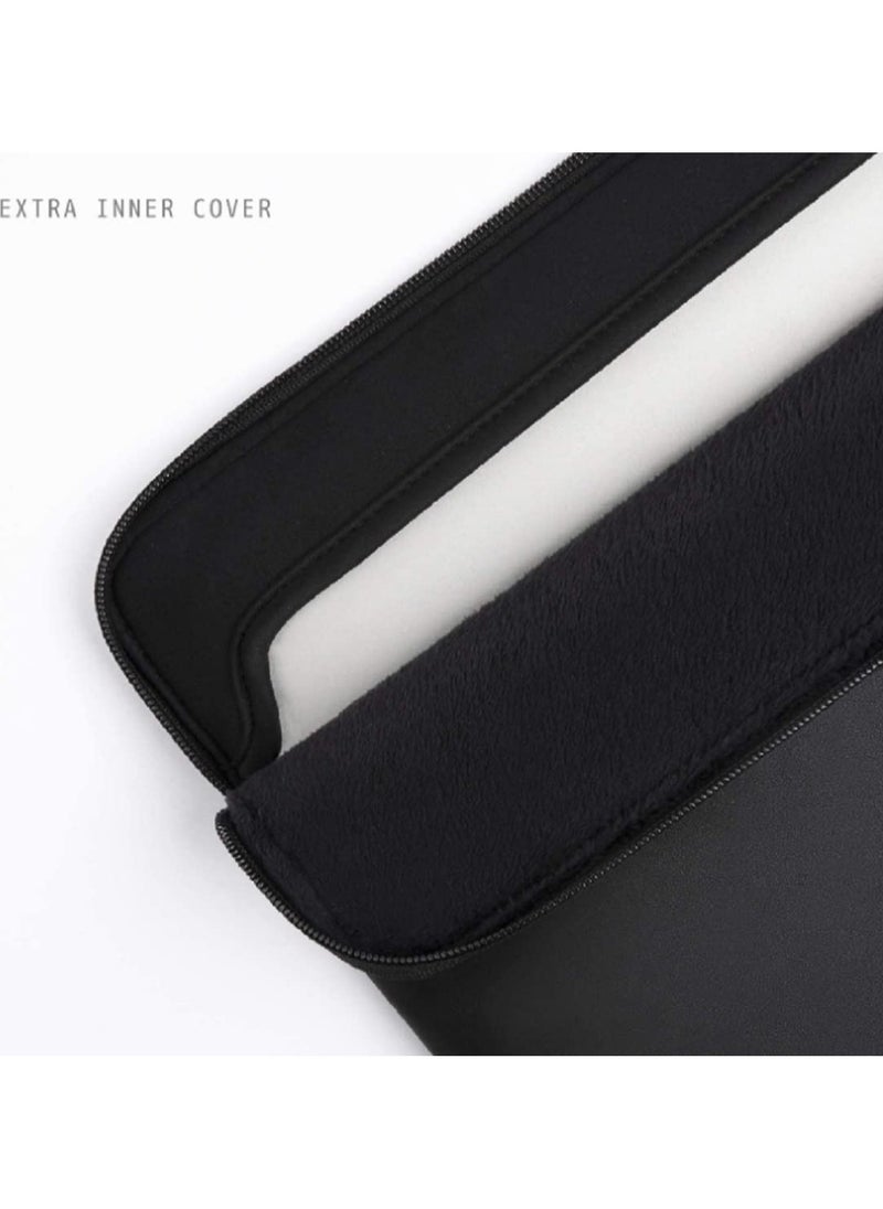 CONTACTS Slim Protective Laptop Sleeve 13 and 13.3 Inch Compatible with 13 Inch MacBook Pro  MacBook  Air Faux Leather Bag Water Resistant Cover Notebook Computer Case for Mac Black New  - Image 2