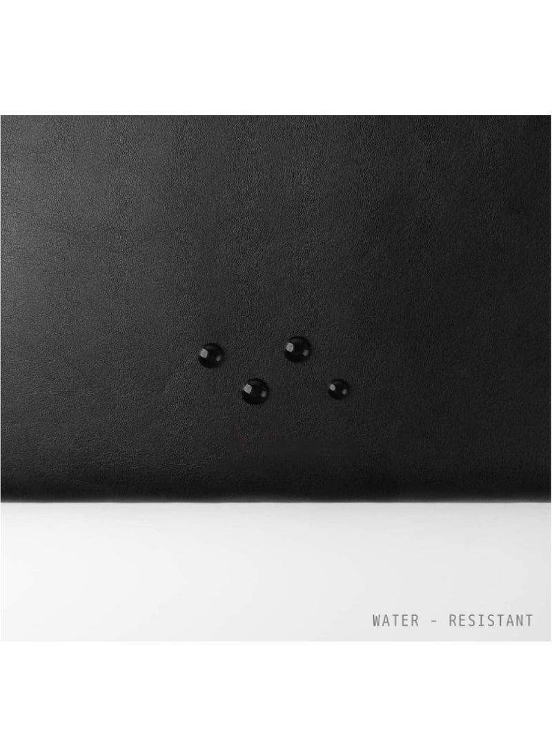 CONTACTS Slim Protective Laptop Sleeve 13 and 13.3 Inch Compatible with 13 Inch MacBook Pro  MacBook  Air Faux Leather Bag Water Resistant Cover Notebook Computer Case for Mac Black New  - Image 3