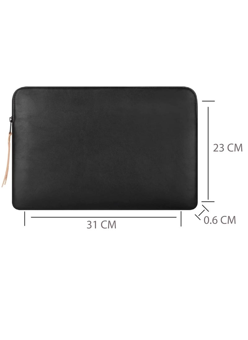 CONTACTS Slim Protective Laptop Sleeve 13 and 13.3 Inch Compatible with 13 Inch MacBook Pro  MacBook  Air Faux Leather Bag Water Resistant Cover Notebook Computer Case for Mac Black New  - Image 4