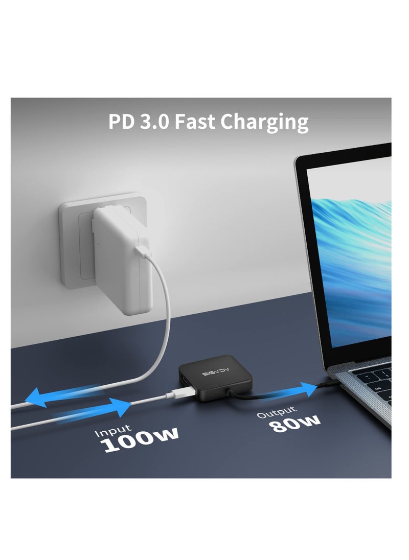 SYOSI - USB C Hub, Multi-Port USB Type-C Hub with 4K HDMI, Power Delivery 100 W | 3 USB 3.0 Port | 1 Type-C 3.0 Port | USB Splitter Adapter for MacBook, Mac Mini, XPS, Laptop and USB C Devices (0.5ft) - Image 1