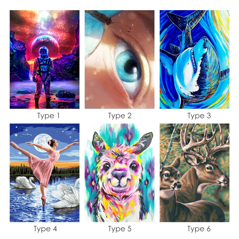 DIY Oil Painting on Canvas Paint by Number Kit Cute Animal Pattern Craft Hand-Painted Home Wall Decor for Adults Kids Beginner Gift 16 x 20 Inch Frameless - Image 2
