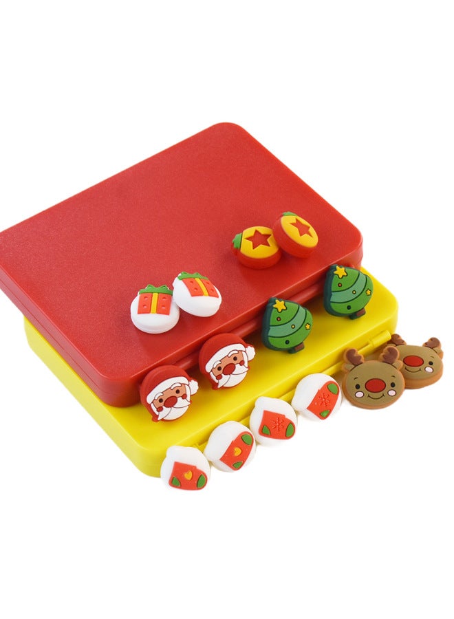 Switch Rocker Cap Theme Silicone Rocker Cap Two Pack Suitable For NS Handle Button Protective Cover-Product Color:Snowflake Shoes 2 Pack Transparent Small Box - Image 5