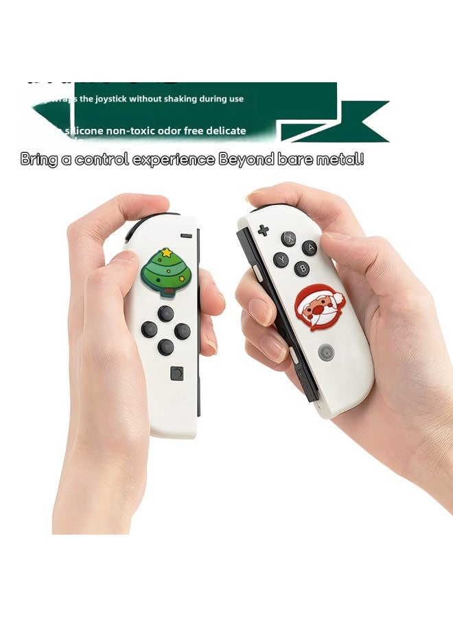 Switch Rocker Cap Theme Silicone Rocker Cap Two Pack Suitable For NS Handle Button Protective Cover-Product Color:Snowflake Shoes 2 Pack Transparent Small Box - Image 3