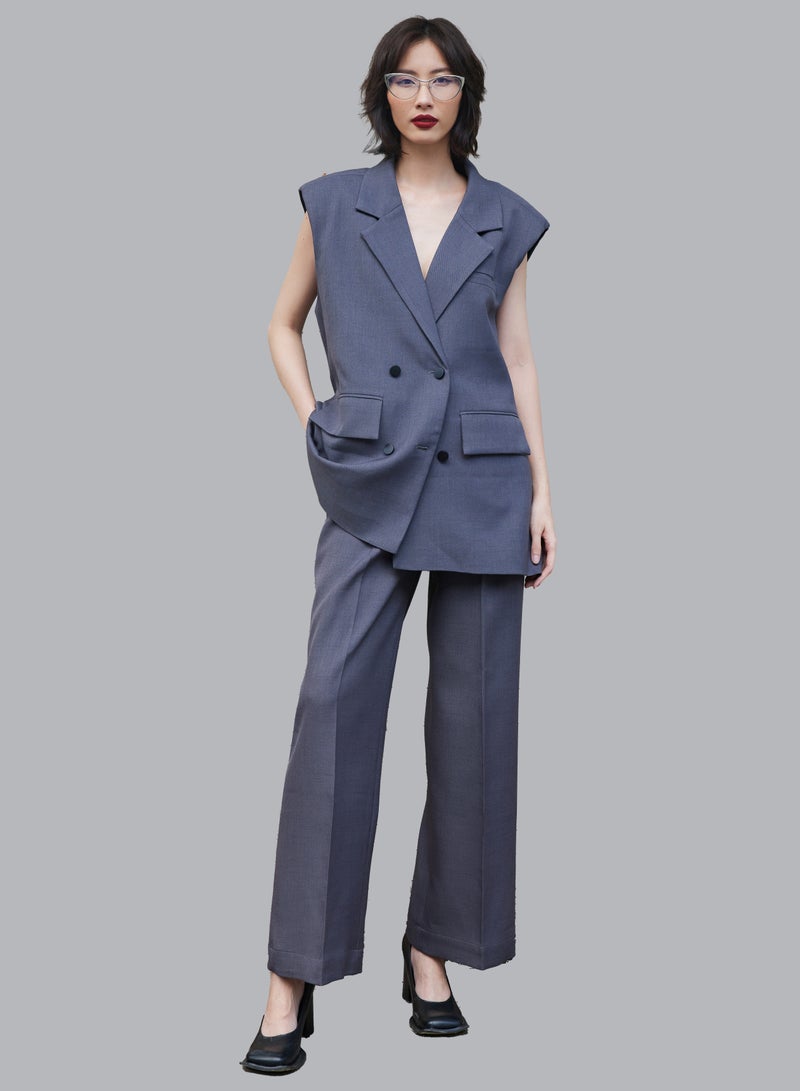 CAOSTU • GRAY WIN WOMEN'S WIDE-TUBE PANTS  - Image 1