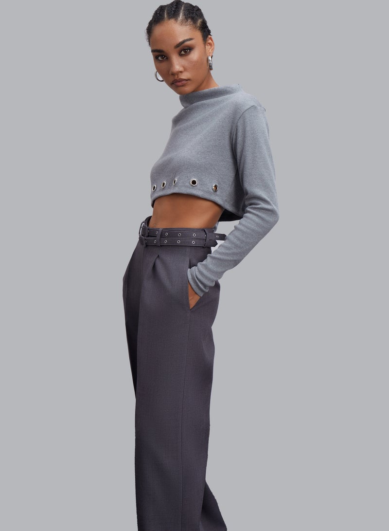 CAOSTU • GRAY WIN WOMEN'S WIDE-TUBE PANTS  - Image 3