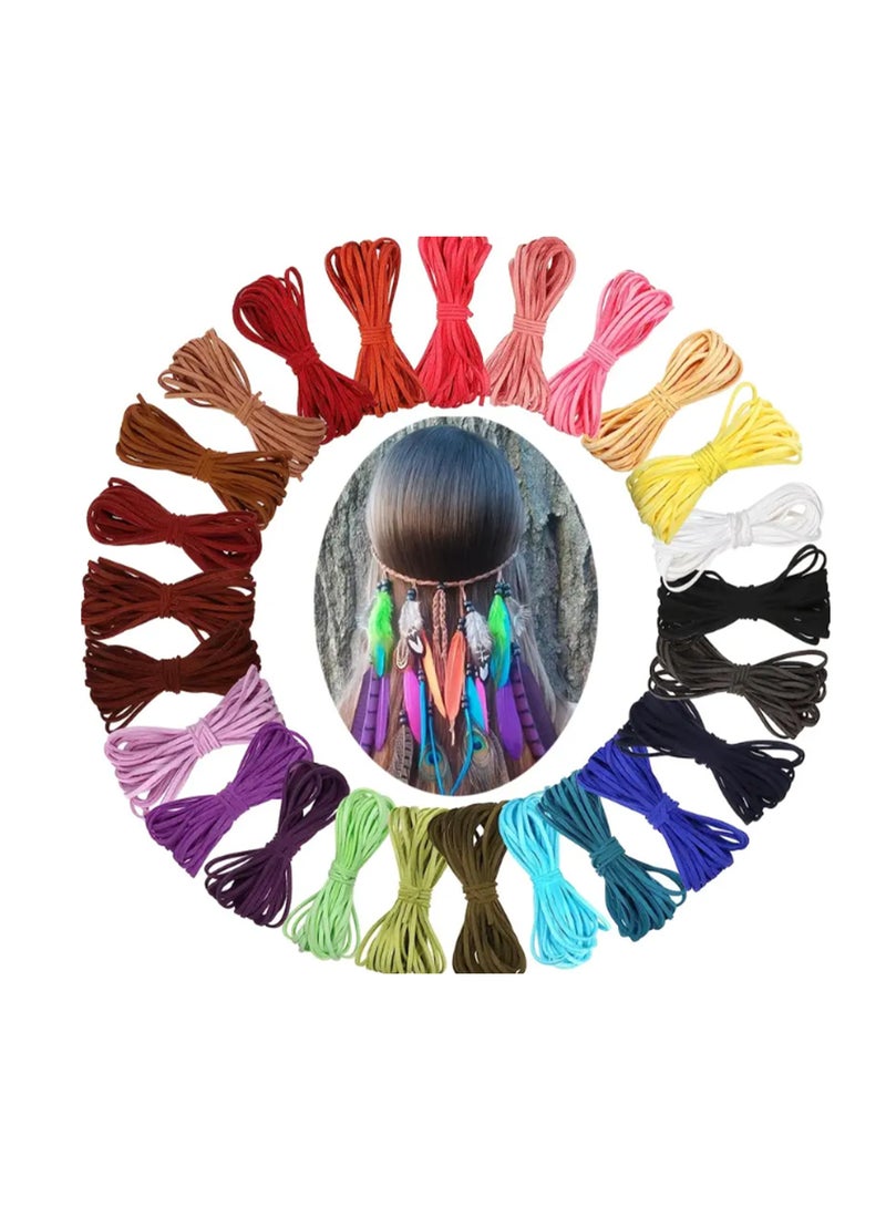1 roll 100 Yards 2.6mm Suede Leather Cords Leather Lace Flat Suede Cord String Thread Velvet Cord(Color Dark Grey)