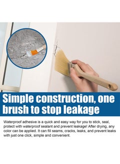 JUE-FISH Transparent Waterproof Adhesive Transparent Waterproof Glue with Brush Waterproof Insulating Sealant Glue Polyurethane Waterproof Coating Multipurpose Anti-Leakage Agent Transparent Waterproof Coating  - Image 3