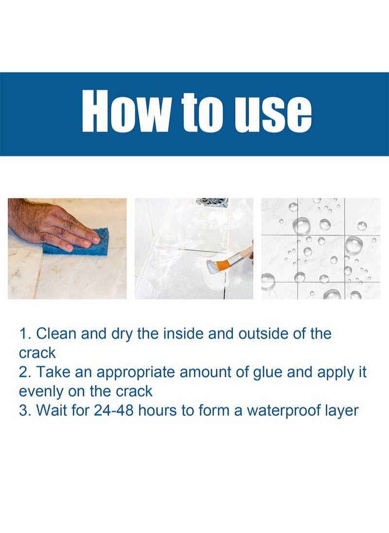 Transparent Waterproof Adhesive Transparent Waterproof Glue with Brush Waterproof Insulating Sealant Glue Polyurethane Waterproof Coating Multipurpose Anti-Leakage Agent Transparent Waterproof Coating