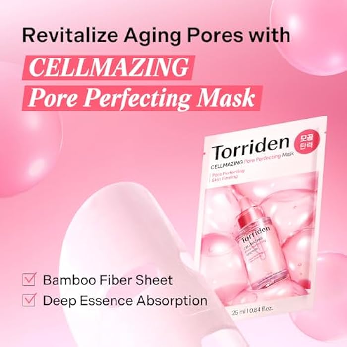 Torriden قناع توريدن CELLMAZING لتصحيح المسام (10 ورقات) | قناع معزز للمرونة للمسام | مركب كولاجين 5D، ببتيد | قناع وجه كوري - Image 3