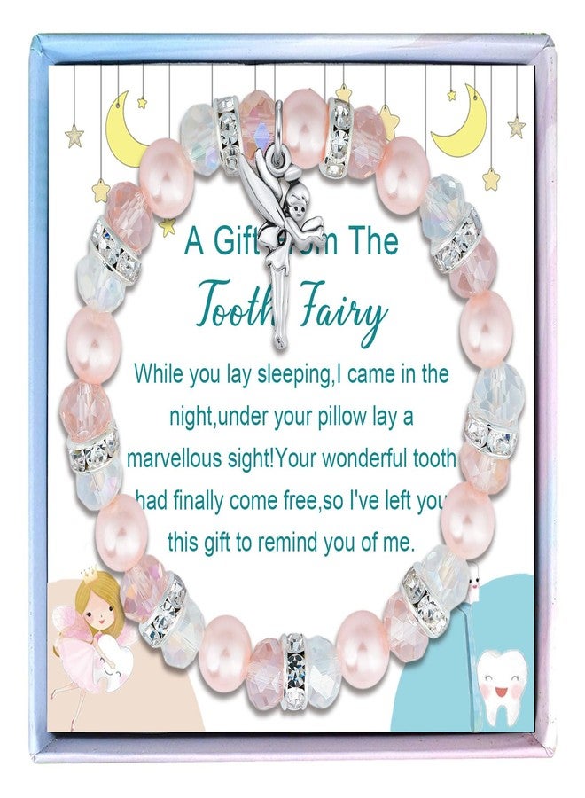 Fullrainbow Tooth Fairy Bracelet, First Lost Tooth Gift,Tooth Fairy,Tooth Fairy Gifts, Tooth Fairy Jewelry, Tooth Fairy Gifts for Her (Pink Tooth Fairy Bracelet) - Image 1