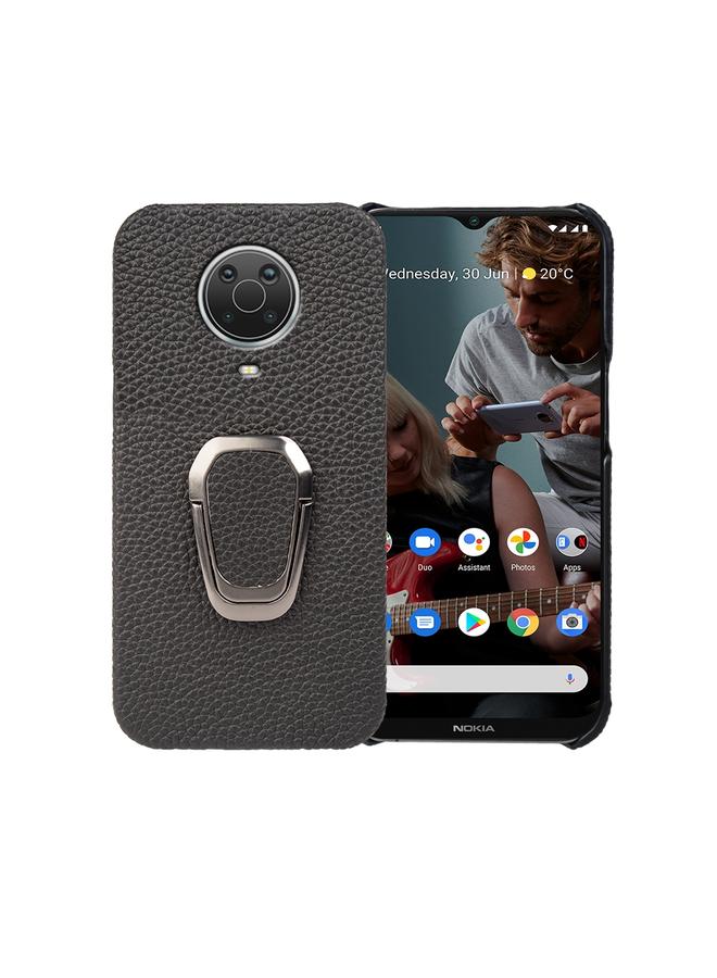 erorex Case For Nokia G20 Ring Holder Litchi Texture Genuine Leather Phone Case - Image 1