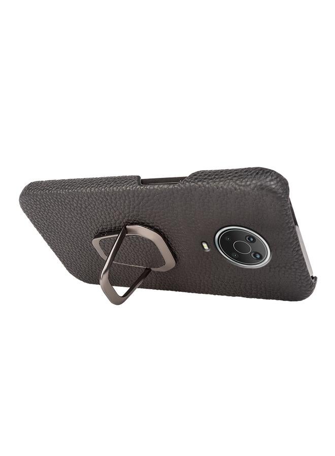 erorex Case For Nokia G20 Ring Holder Litchi Texture Genuine Leather Phone Case - Image 3