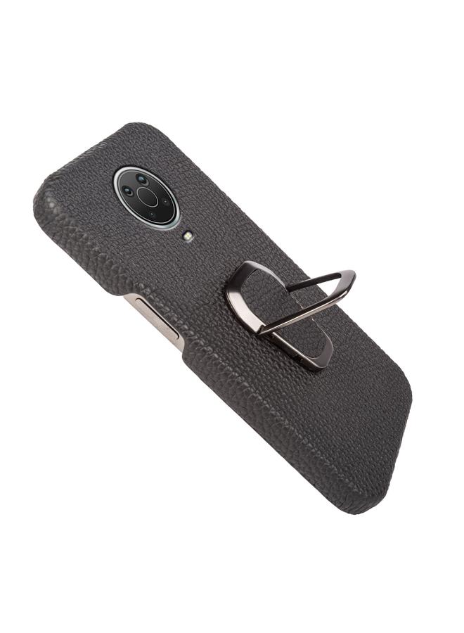 erorex Case For Nokia G20 Ring Holder Litchi Texture Genuine Leather Phone Case - Image 4