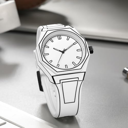 FANMIS Men's Anime-Inspired Fashion Sketch Wristwatch Minimalist Creative Wormhole Design Watch Stylish and Durable Timepiece for Men's Sports Watch (White) - Image 2