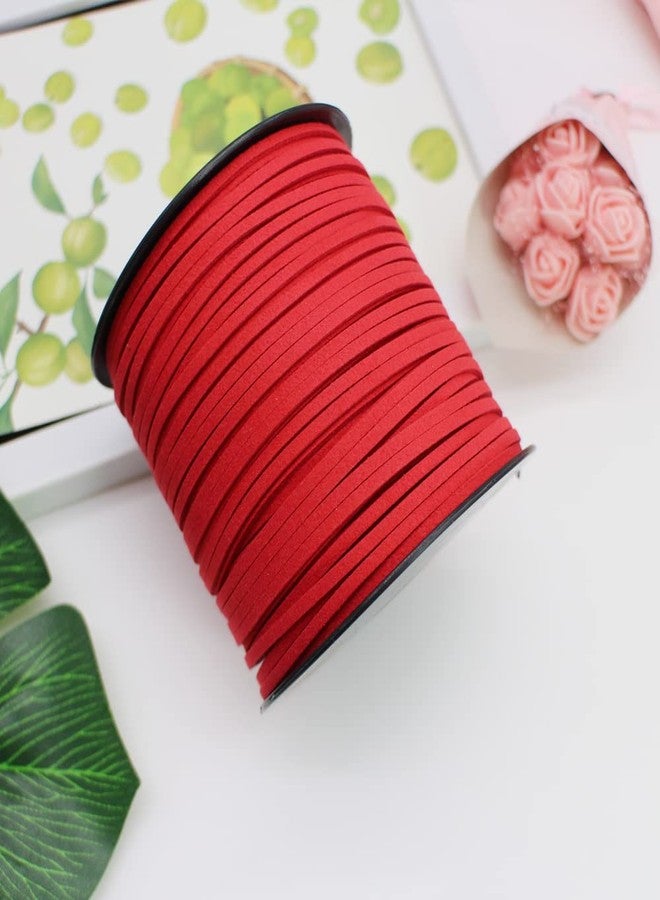 Pamir Tong Red Suede Cord for Jewelry Making - 2.6mm x 100 Yards - Faux Leather Cords Versatile Suede String for DIY Bracelets, Necklaces, Crafts,Dream Catcher Supplies,Hat &Walking Stick - Image 4