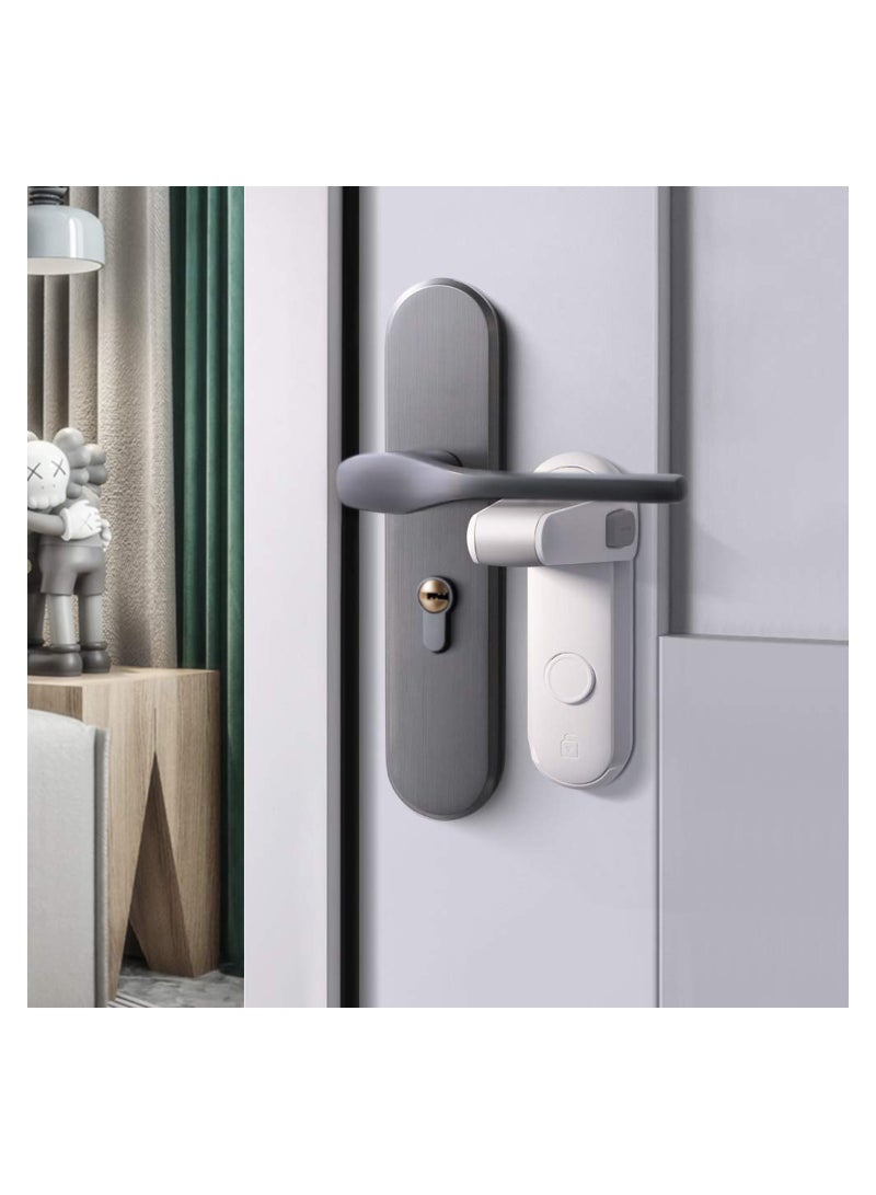 Childproof Door Lever Lock 1 Pack Baby Proofing Handle Child Safety Easy to Install and Use Adhesive no Tools Need or Drill Remove White - Image 1