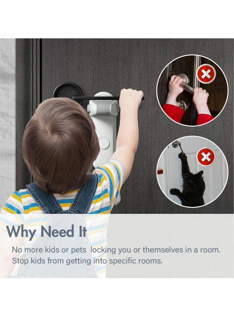 Childproof Door Lever Lock 1 Pack Baby Proofing Handle Child Safety Easy to Install and Use Adhesive no Tools Need or Drill Remove White - Image 4