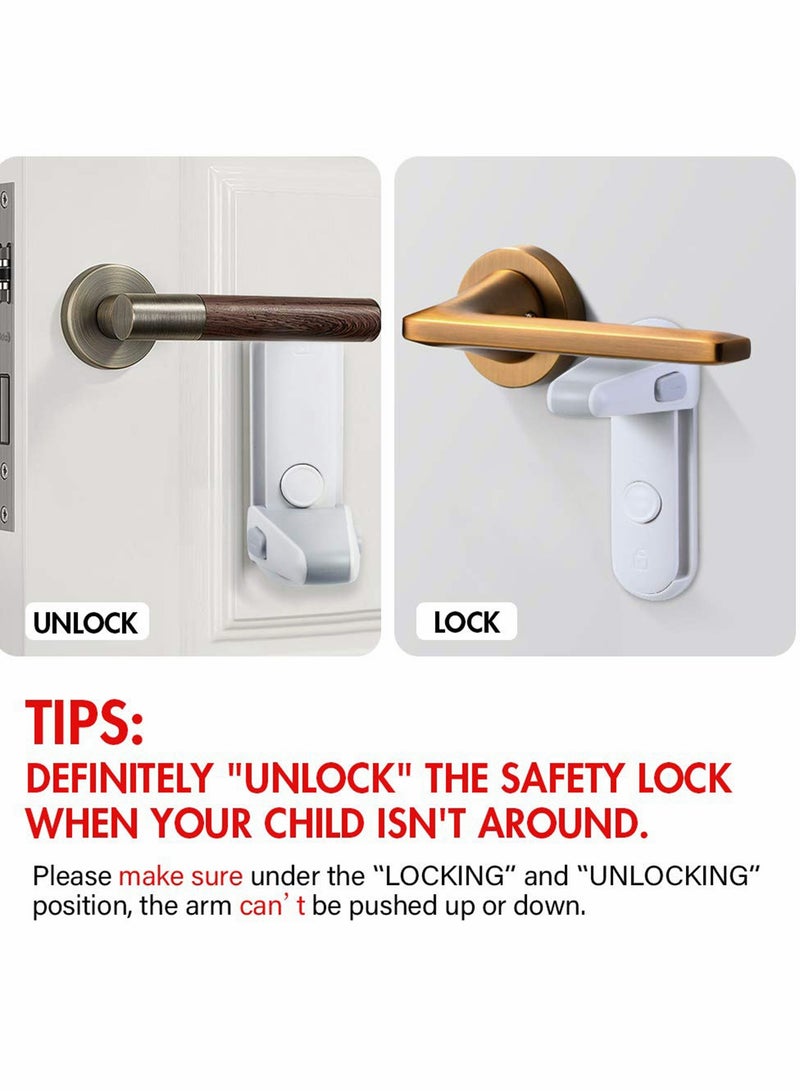 Childproof Door Lever Lock 1 Pack Baby Proofing Handle Child Safety Easy to Install and Use Adhesive no Tools Need or Drill Remove White - Image 5