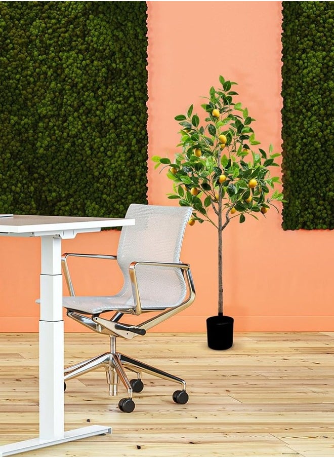 APEX 5Feet Artificial Lemon Tree Decoration Fake Plants with Fruits for Home House Table Office Garden Indoor Outdoor Plastic Pot Realistic Leaves  - Image 5