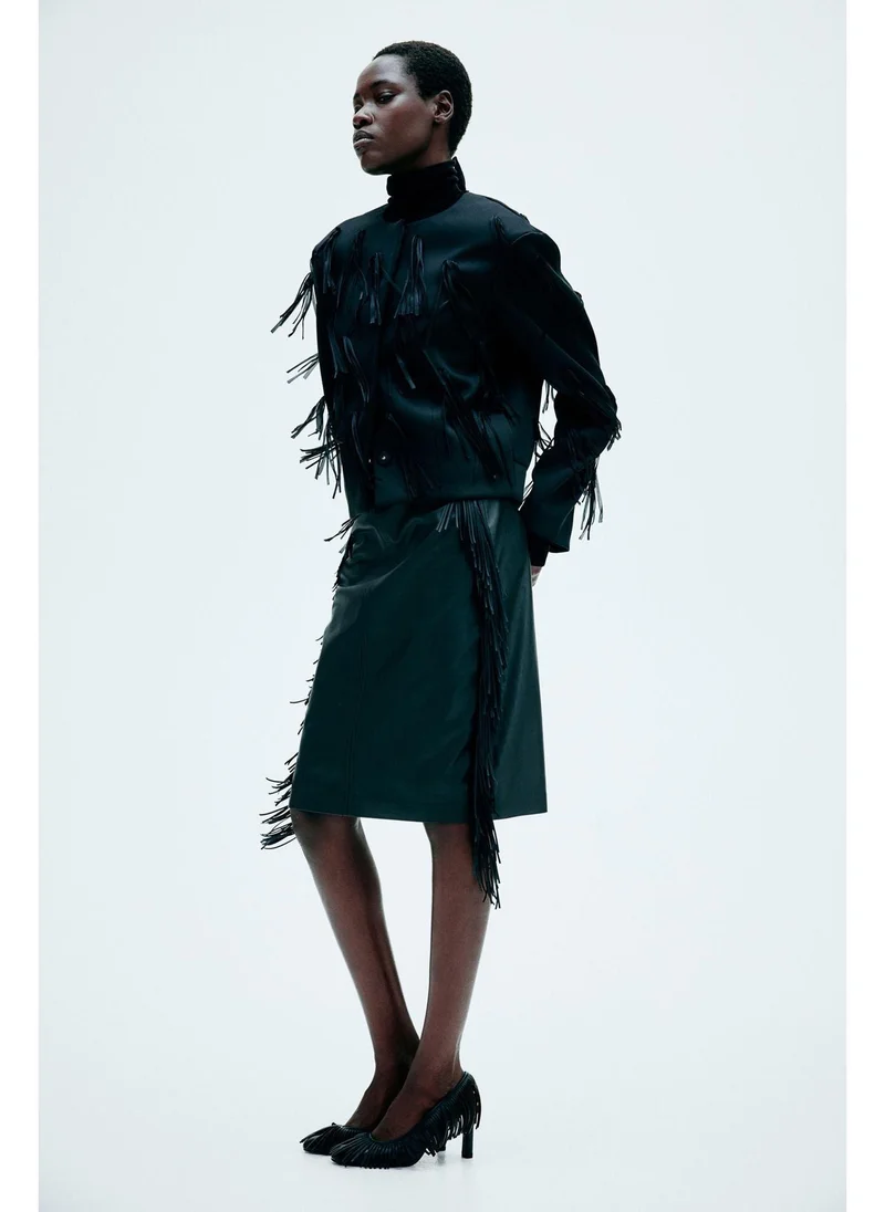 H&M Fringed coated skirt