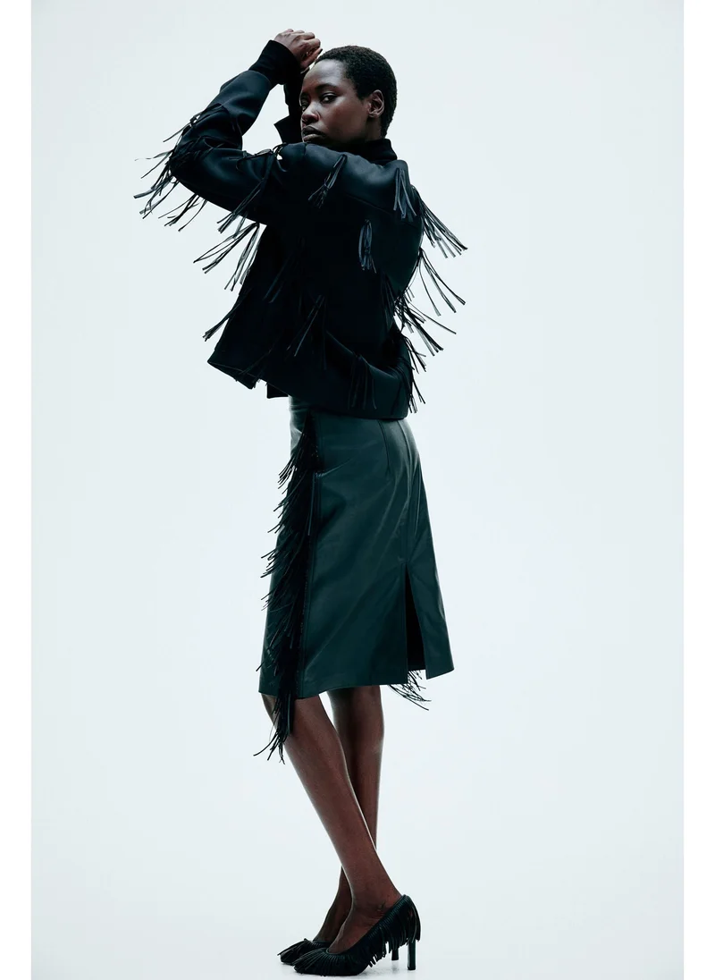 H&M Fringed coated skirt