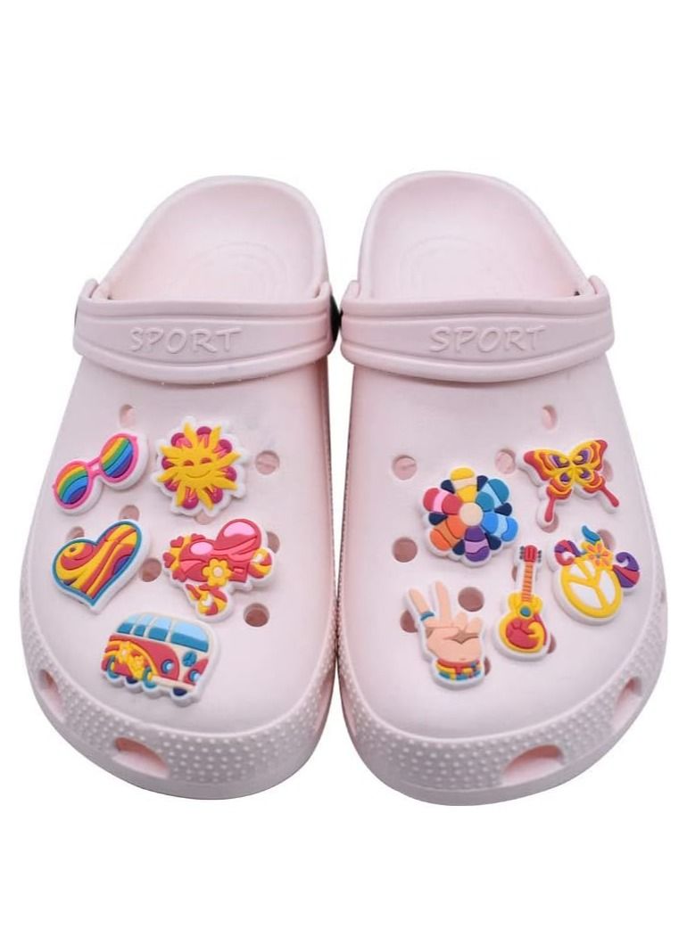 SYOSI Shoe Decoration Charms, KASTWAVE 26 PCS PVC Shoe Charms for Shoes Silicone Wristbands, PVC Shoe Charms for Croc, Different Shapes, Hole Hole Shoes Buckle, Party Gift for Kids and Teens Girls - Image 1