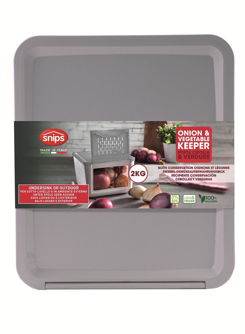 Snips Onion & Vegetable Keeper 2KG with Ventilated Lid – Made in Italy - Image 2