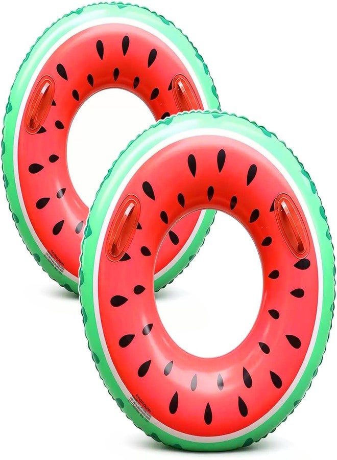 WAYTOSUC 2PCS 47"+30" Fruit Floats for Adults Rings Pool Float Large Swim Ring for Adults,30 Inch+47Inch Classic Striped Teens Adult Inner Tubes Summer Beach Bachelorette Party (Watermelon,2) - Image 1