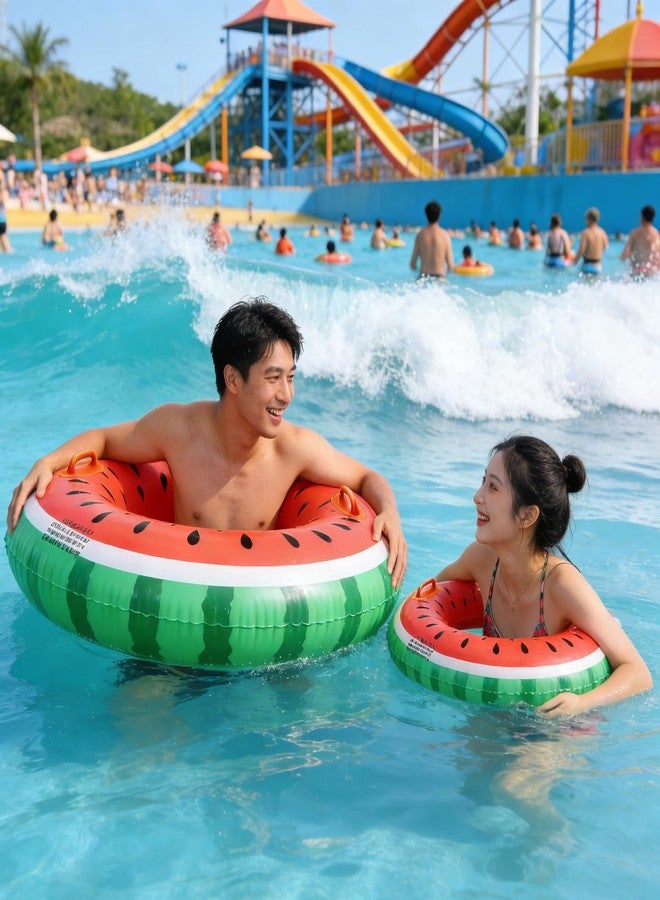 WAYTOSUC 2PCS 47"+30" Fruit Floats for Adults Rings Pool Float Large Swim Ring for Adults,30 Inch+47Inch Classic Striped Teens Adult Inner Tubes Summer Beach Bachelorette Party (Watermelon,2) - Image 3