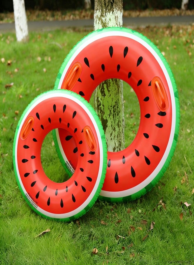 WAYTOSUC 2PCS 47"+30" Fruit Floats for Adults Rings Pool Float Large Swim Ring for Adults,30 Inch+47Inch Classic Striped Teens Adult Inner Tubes Summer Beach Bachelorette Party (Watermelon,2) - Image 4