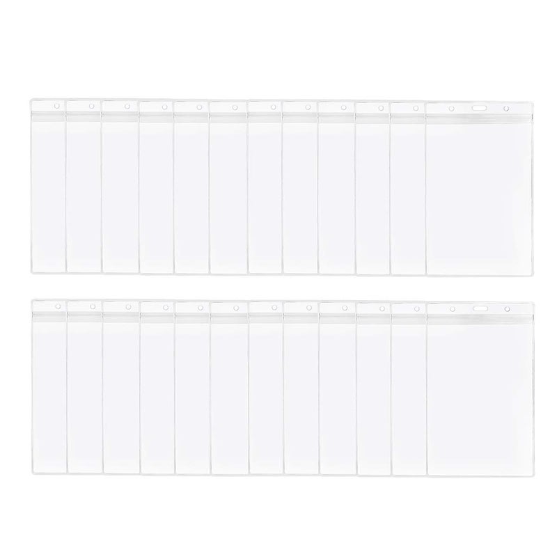 LGEGE 24 PCS Transparent Extra Large 65x45 Badge Holders for Passport IDCashPlane Ticket ReceiptsCredit Card etc