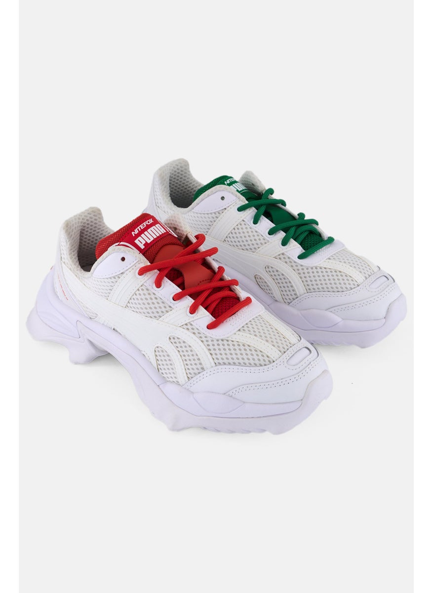 PUMA Kids Boy Nitefox Lace Up Running Shoes, White  - Image 1