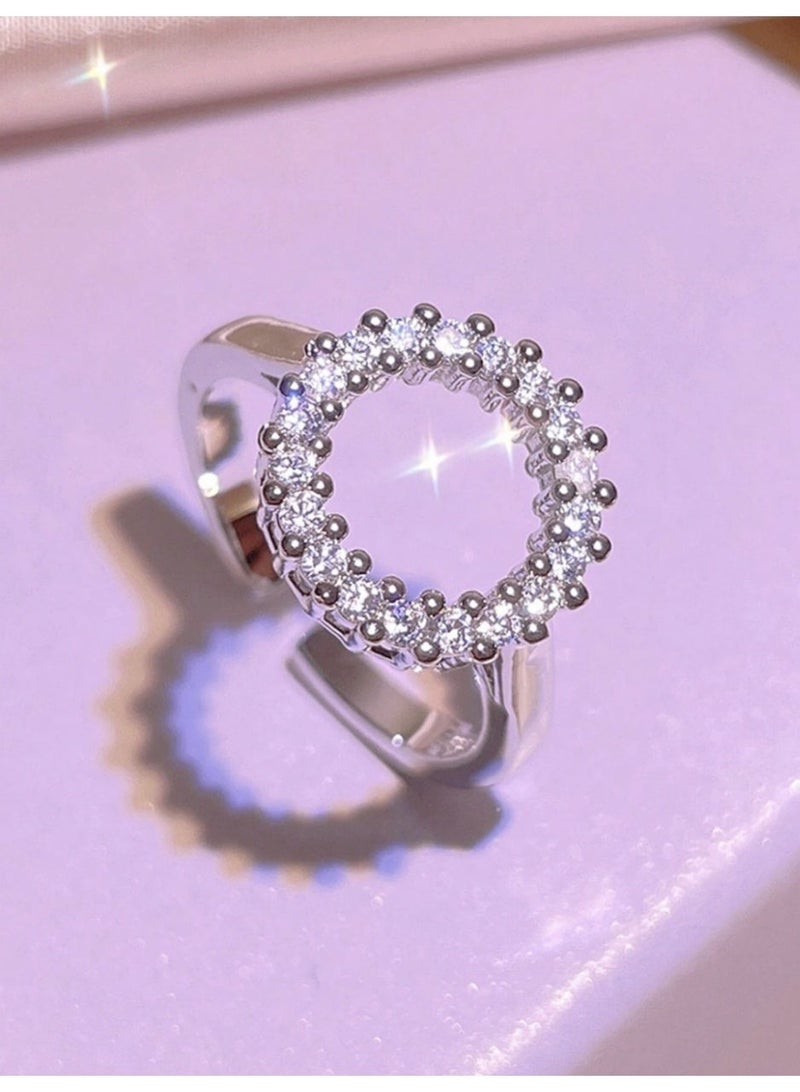 4-Piece Luxury Jewelry Set (Necklace, Earrings, Ring & Bracelet) With Interlocking Ring Design - Image 2