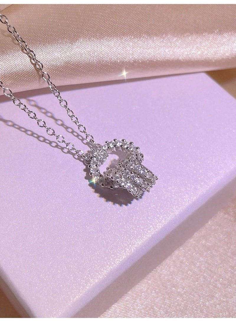 4-Piece Luxury Jewelry Set (Necklace, Earrings, Ring & Bracelet) With Interlocking Ring Design - Image 4