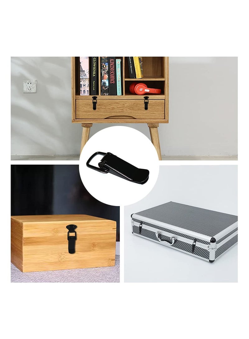 SYOSI 4 Pcs Black Toggle Latch, Stainless Steel Spring Loaded Toggle Latch, Black Catch Hasp Clamp Clip Lock with Black Steel Drywall Screws for Cabinet, Wooden Case, Box, Chest - Image 5