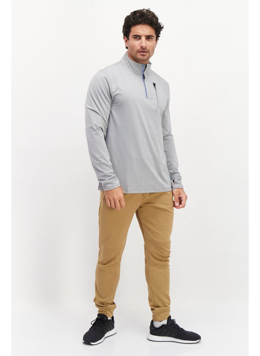 Men High Neck Long Sleeve Plain Half Zip Sweatshirt, Grey - pzsku/Z41F915CE6740A9F90766Z/45/_/1735568146/9f2783f1-d586-406f-81b6-80805cd3980e