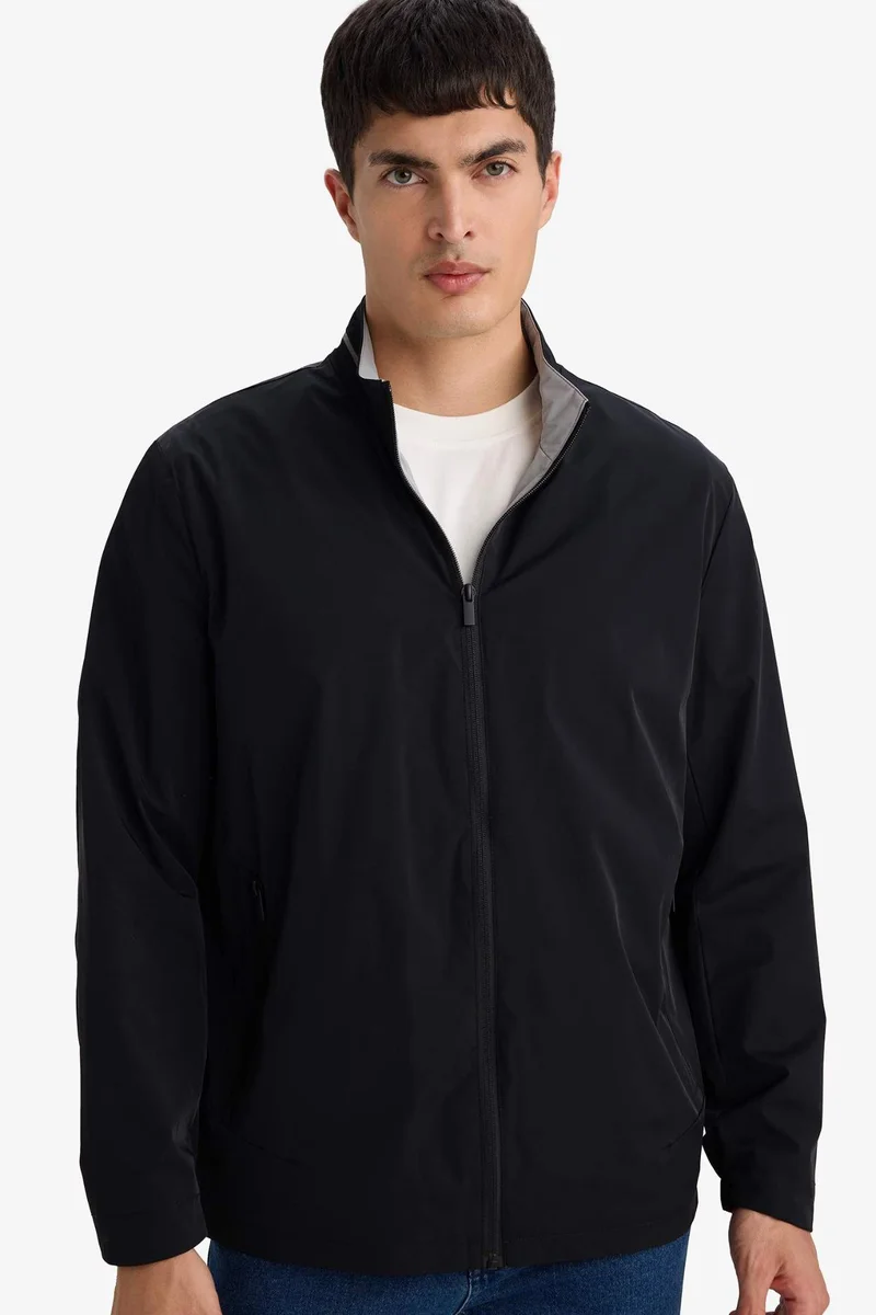 Defacto  Regular Fit Turtle Neck Zip-Up Jacket for Men | Best Price UAE