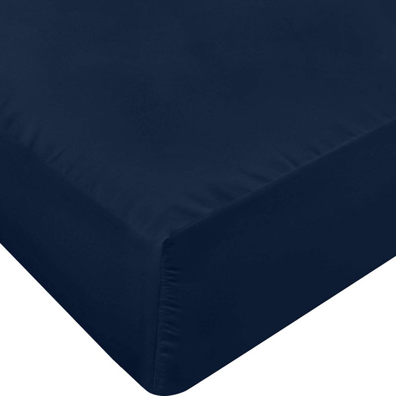 Utopia Bedding King Fitted Sheet  Bottom Sheet  Deep Pocket  Soft Microfiber  Shrinkage and Fade Resistant  Easy Care 1 Fitted Sheet Only Navy