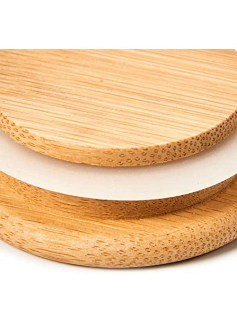 QUESERA 10 Piece Glass Storage Jars Set with Bamboo Lid 70ML Glass Spice Canisters  Mini Glass Jars with Airtight Lid for Kitchen Corner Suit for Sugar  Cookies Rice Flour and Other Dry Food Storage - Image 4