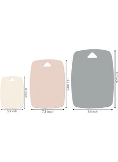 Arabest Kitchen Plastic Cutting Boards Set of 3, Professional Multicolor Cutting Board Set, Dishwasher Safe Cutting Boards for Fruit and Meat Kitchen, Pink  - Image 2