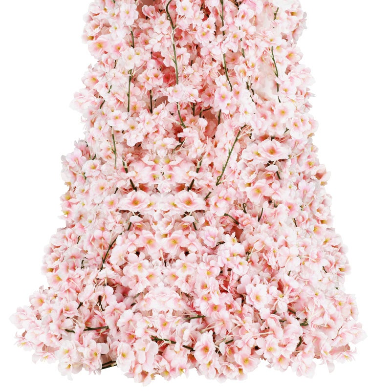 Sunm Boutique 12Pack 708 Ft Artificial Cherry Blossom Garland Cherry Blossom Hanging Vine Silk Sakura Vines Garland for Wedding Party Home Decor Pink