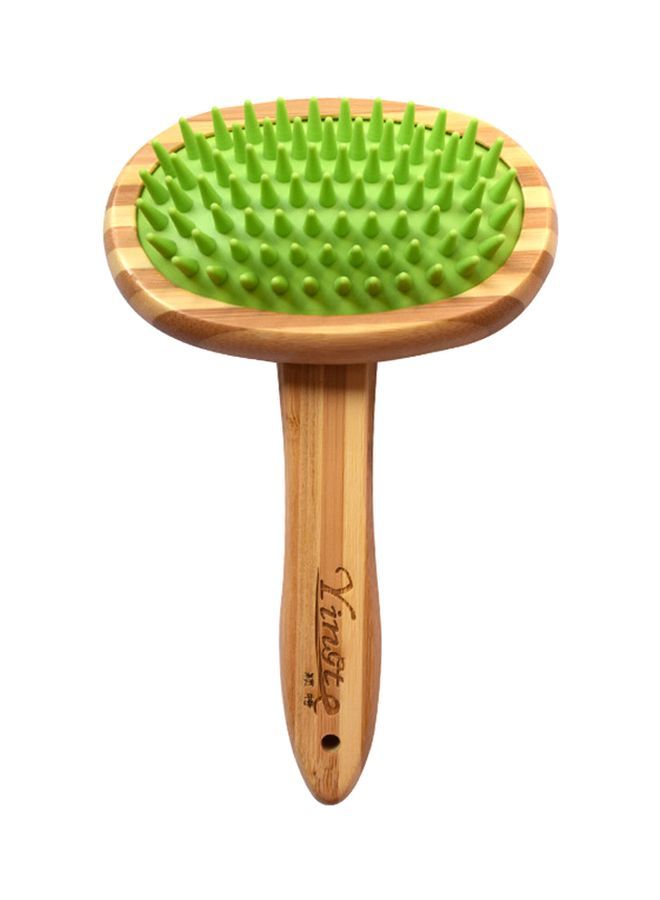 NIBEMINENT Pet Bath Brush Green/Beige