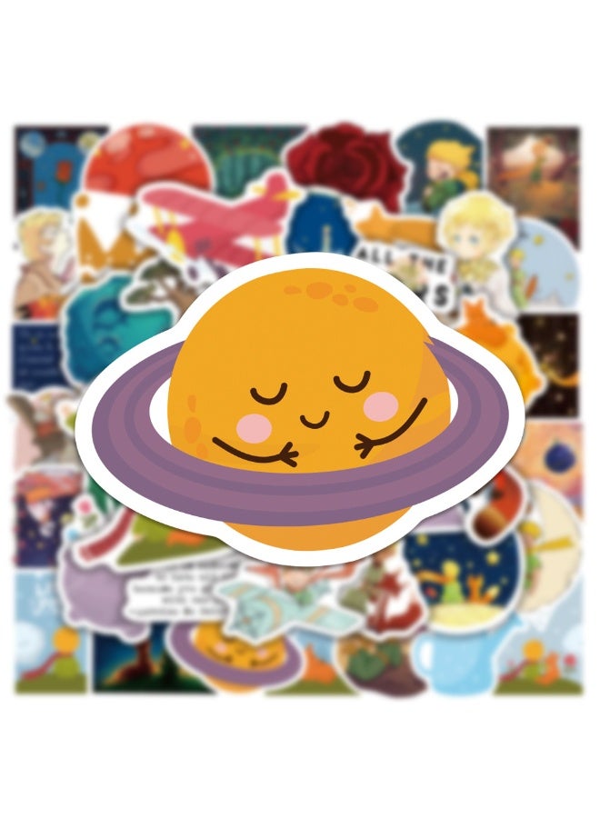 NIBEMINENT 50 Pcs The New Little Prince Deco Kit Waterproof Stickers, High Definition Printing Bright Colors, Suitable for Laptop Skateboard Luggage Water Bottle Guitar DIY - Image 2