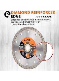 KSEIBI Sintered Diamond Discs/Wave Turbo, Diamond, Sharp, Durable, High-Performance Cutting, Stone and Tile Cutting Tool, used for Cutting Building Materials Marble, Porcelain, Ceramic, Wet Dry Cutting.  - Image 4