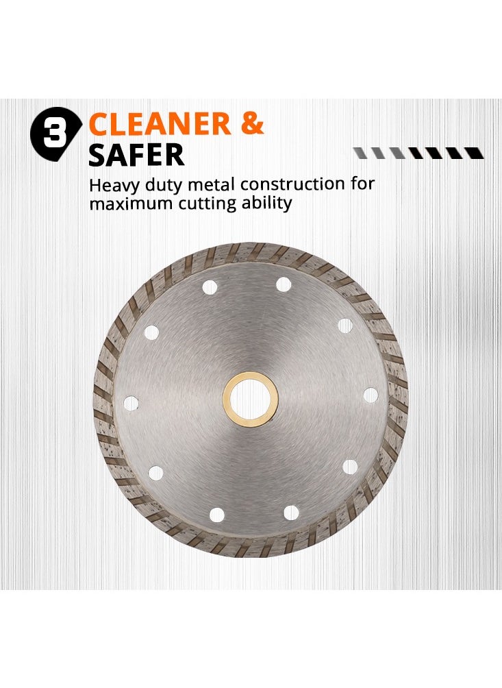 KSEIBI - Sintered Diamond Discs/Wave Turbo, Diamond, Sharp, Durable, High-Performance Cutting, Stone and Tile Cutting Tool, used for Cutting Building Materials Marble, Porcelain, Ceramic, Wet Dry Cutting. - Image 1