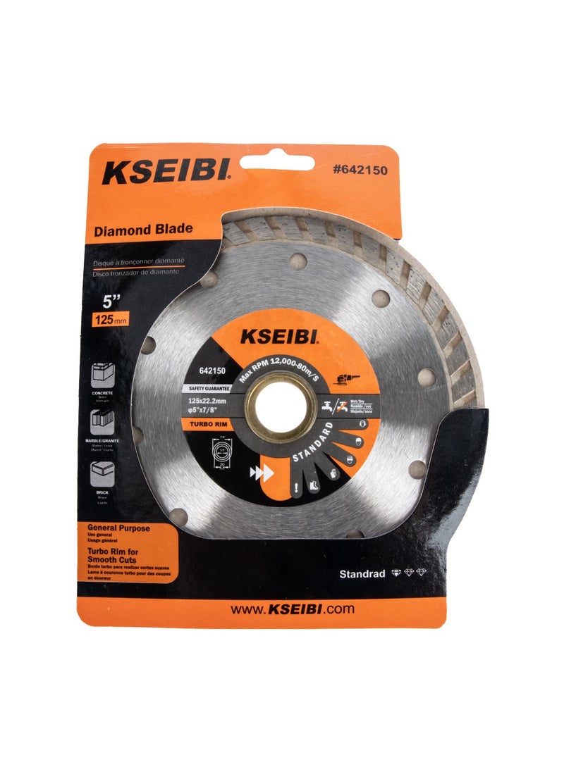 KSEIBI - Sintered Diamond Discs/Wave Turbo, Diamond, Sharp, Durable, High-Performance Cutting, Stone and Tile Cutting Tool, used for Cutting Building Materials Marble, Porcelain, Ceramic, Wet Dry Cutting. - Image 1