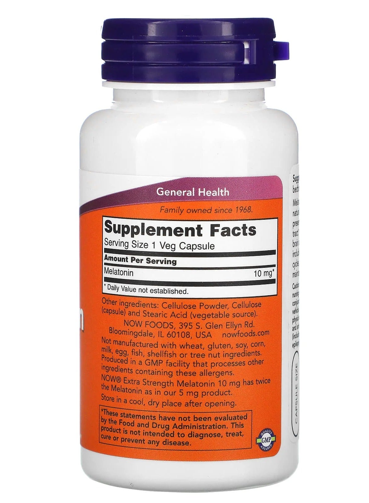 Now Melatonin Extra Strength Capsules 10Mg 100'S