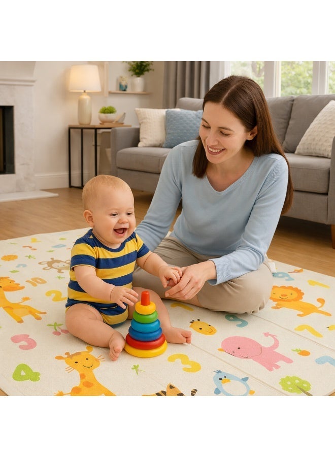 Panvil Double-Sided Baby Play Mat 180x120cm – Assorted Cartoon Designs Foldable Foam Crawling Mat with Waterproof Silver Insulated Back, BPA Free Non-Toxic Floor Mat for Babies & Toddlers - Image 5
